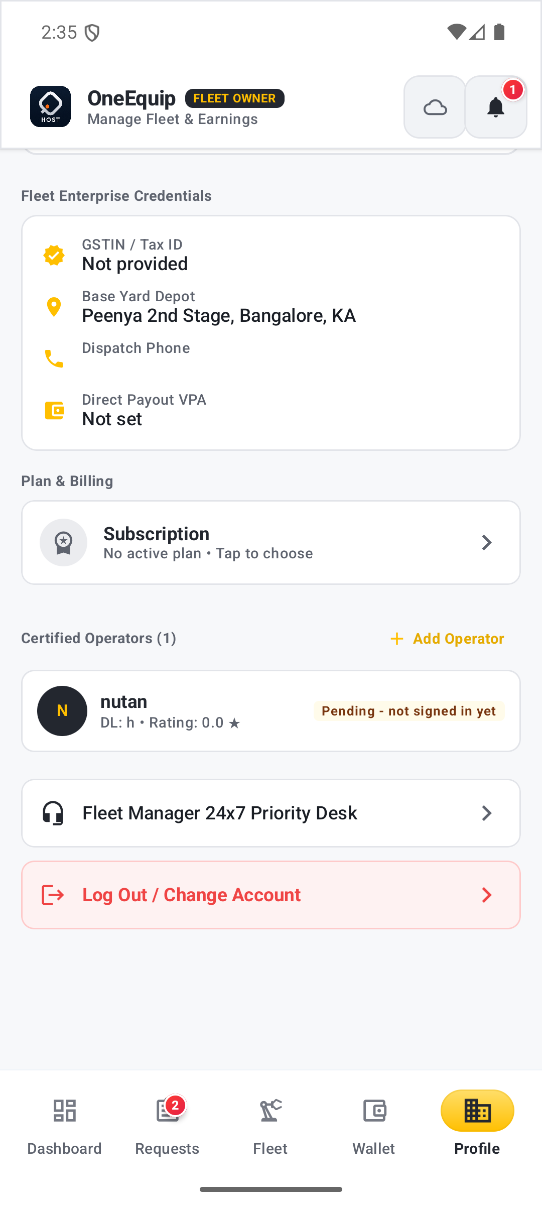 Owner Operations Console